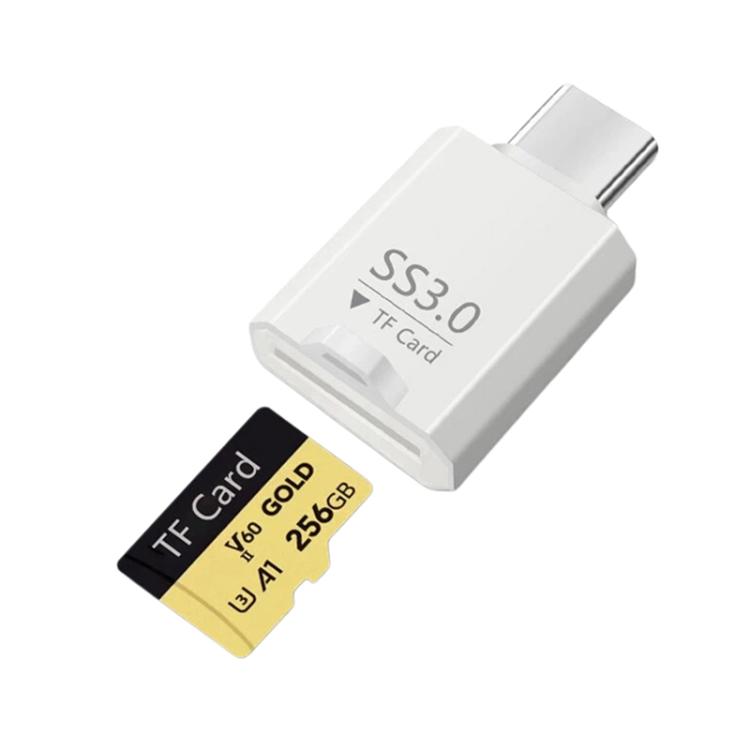 

Type-C to TF Card mini Super Speed USB3.0 Card Reader(White)