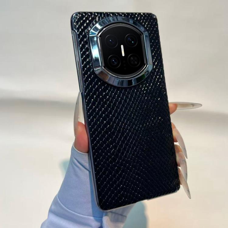 

For Huawei Mate X7 Snakeskin Texture Design Shockproof Vegan Leather Phone Case(Black)
