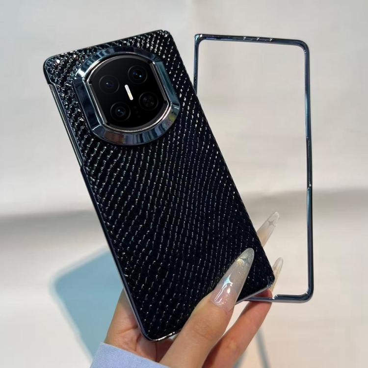 

For Huawei Mate X7 Snakeskin Texture Design Shockproof Vegan Leather Phone Case with Frame(Black)
