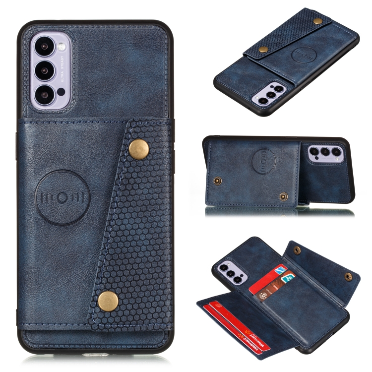 For OPPO Realme Pro Double Buckle PU TPU Shockproof Magnetic