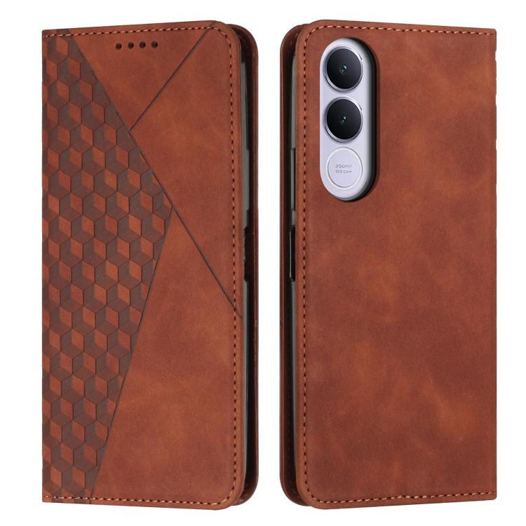 

For vivo V70 FE 5G Diamond Splicing Skin Feel Magnetic Leather Phone Case(Brown)
