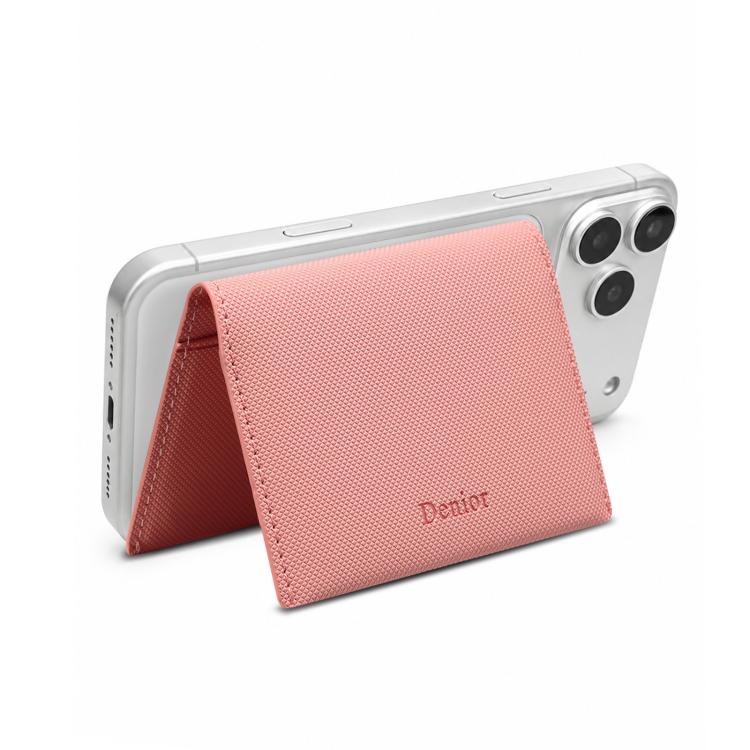 

Denior V26 Vegan Leather Texture Magnetic Wallet Card Holder(Pink)