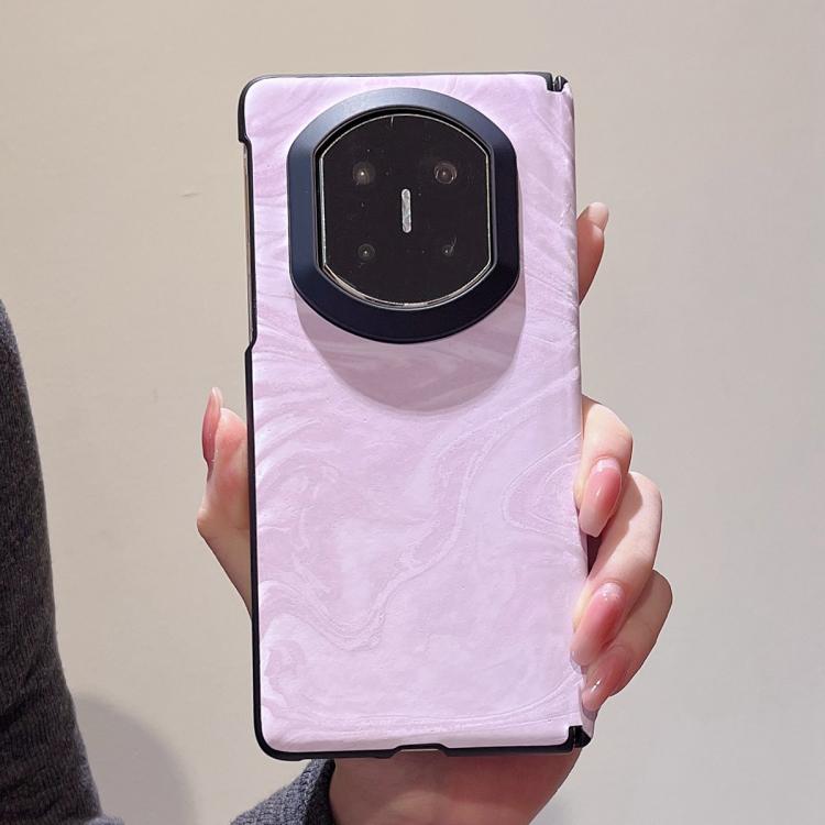 

For Huawei Mate X7 Matte Skin Feel Black Frame Silk Flow Texture Pattern Shockproof Phone Case(Purple)