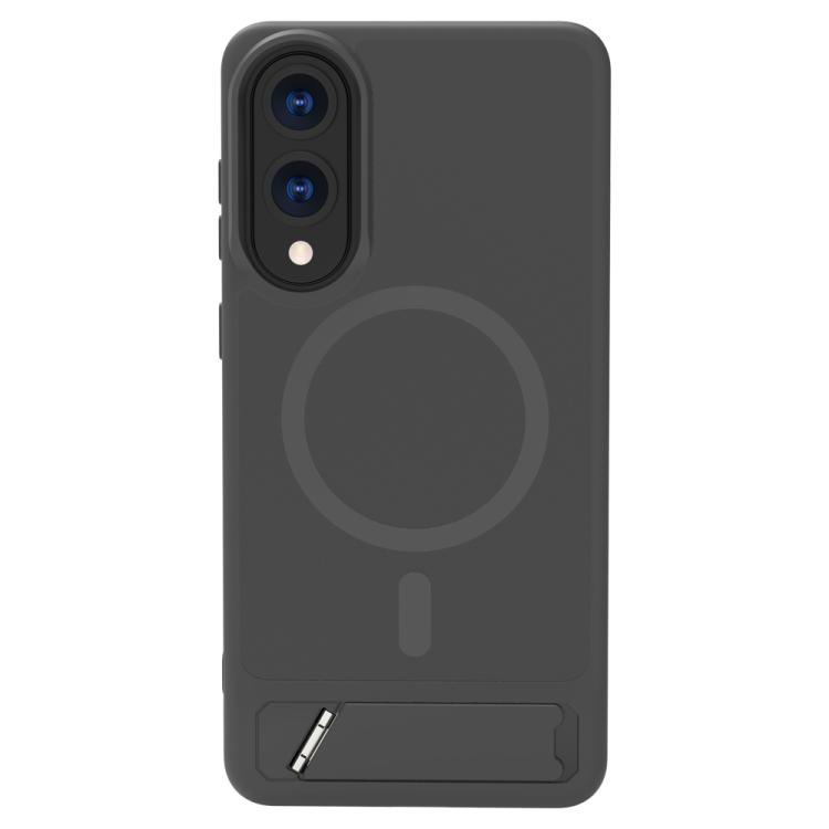 For Galaxy S25 Edge 5G LeReach Le-Chic Series Integrated Hidden Kickstand Magnetic Phone Case(Gray) — купить у Sunsky-online WW