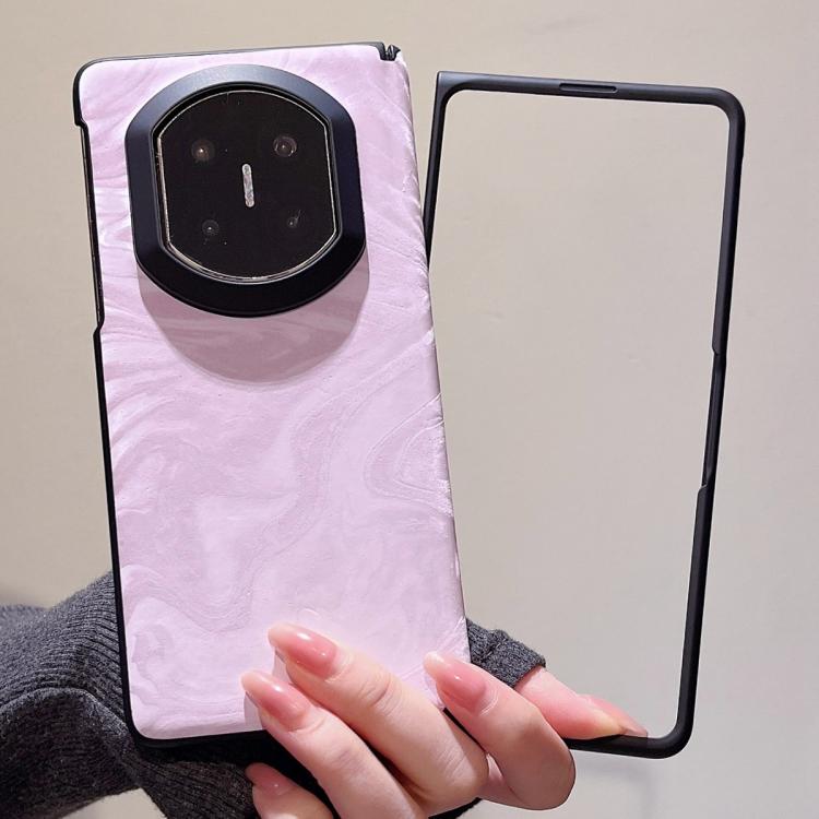 

For Huawei Mate X7 Matte Skin Feel Black Frame Silk Flow Texture Pattern Phone Case with Frame(Purple)