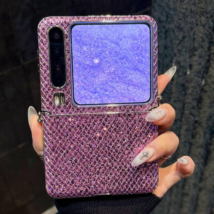 

For Huawei Pura X Sparkling Glitter Shockproof Phone Case(Purple)