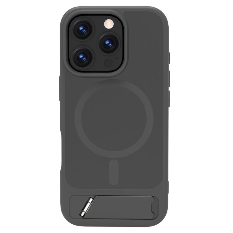 For iPhone 16 Pro LeReach Le-Chic Series Integrated Hidden Kickstand Magnetic Phone Case(Gray) — купить у Sunsky-online WW