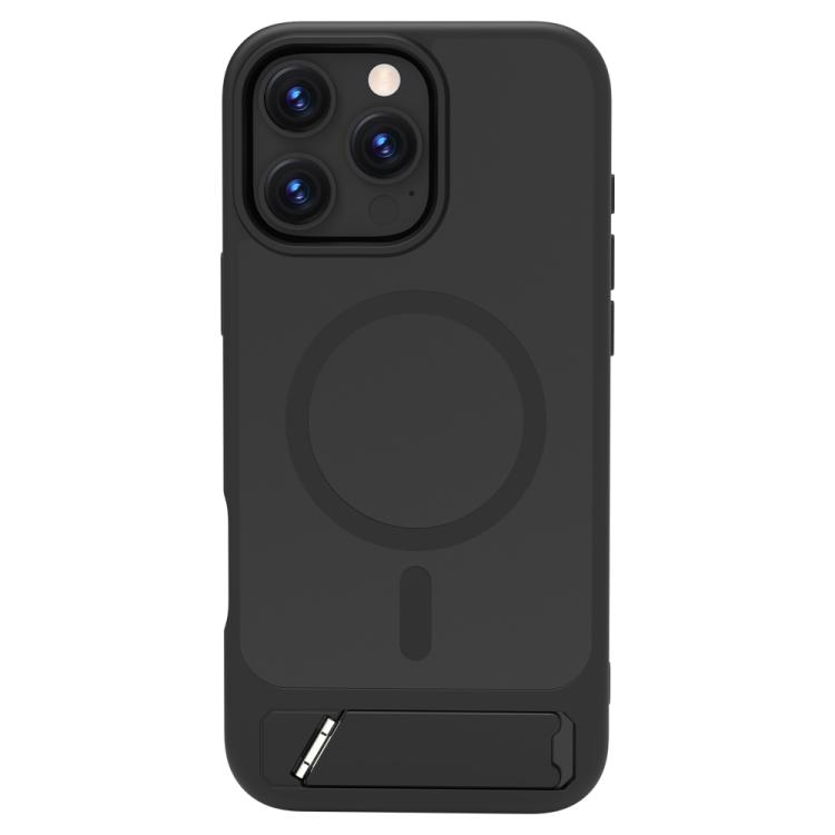 

For iPhone 16 Pro Max LeReach Le-Chic Series Integrated Hidden Kickstand Magnetic Phone Case(Black)