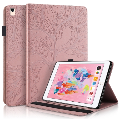 

Life Tree Series Horizontal Flip Leather Case with Holder & Card Slots & Pen Slot & Sleep / Wake-up Function For iPad 9.7 (2018) / (2017)(Rose Gold)