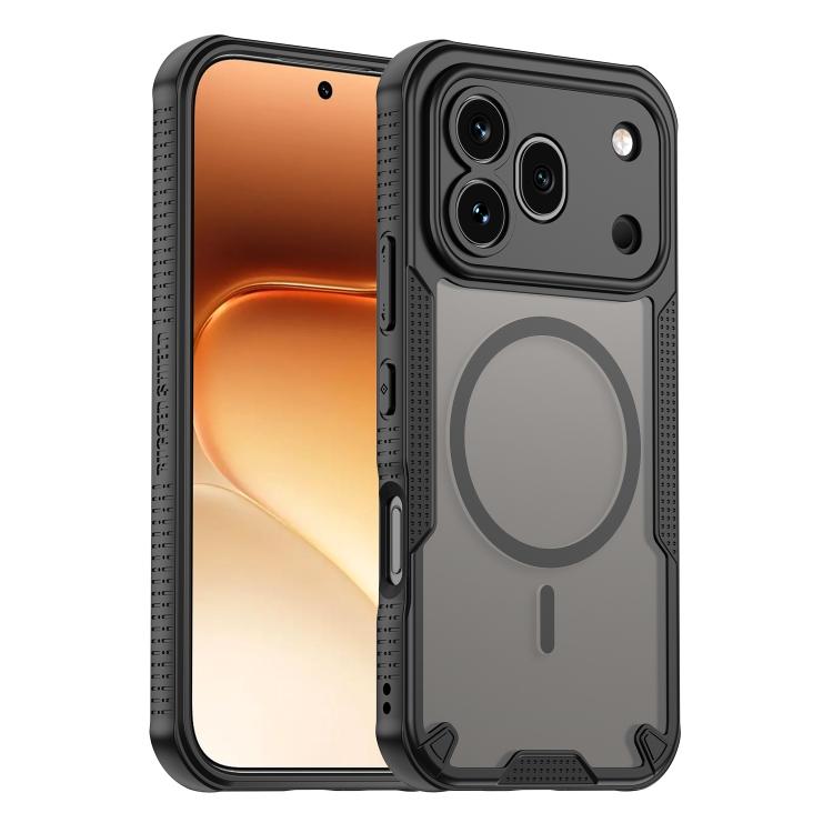 

For Honor 600 Pro Global Armor Glaze MagSafe Magnetic Phone Case(Black)