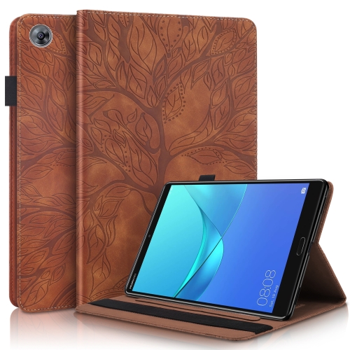 

For Huawei MediaPad M5 10.8 inch Life Tree Series Horizontal Flip Leather Case with Holder & Card Slots & Pen Slot(Brown)