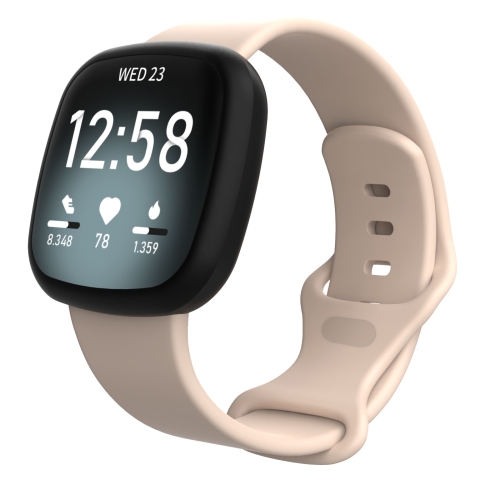 For Fitbit Versa 3 / Sense Silicone Watch Band, Size: S(Sand Pink)