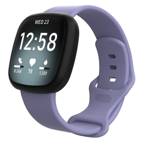 

For Fitbit Versa 3 / Sense Silicone Watch Band, Size: S(Purple)