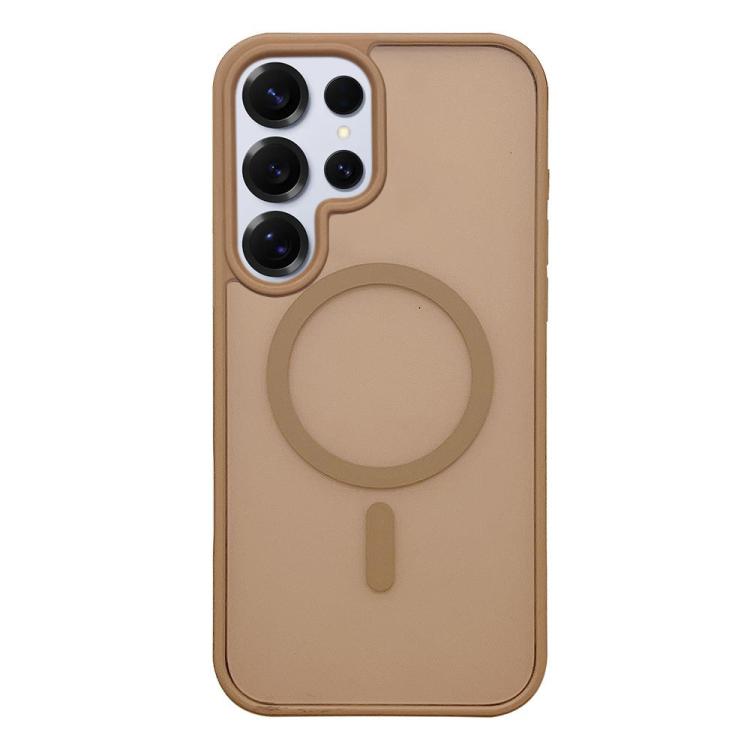 

For Galaxy S25 Ultra 5G Frosted Skin Feel MagSafe Phone Case(Desert Gold)