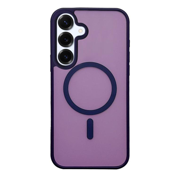 For Galaxy S25+ 5G Frosted Skin Feel MagSafe Phone Case(Dark Purple)