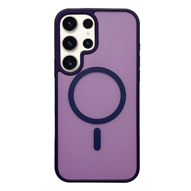 For Galaxy S23 Ultra 5G Frosted Skin Feel MagSafe Phone Case(Dark Purple)