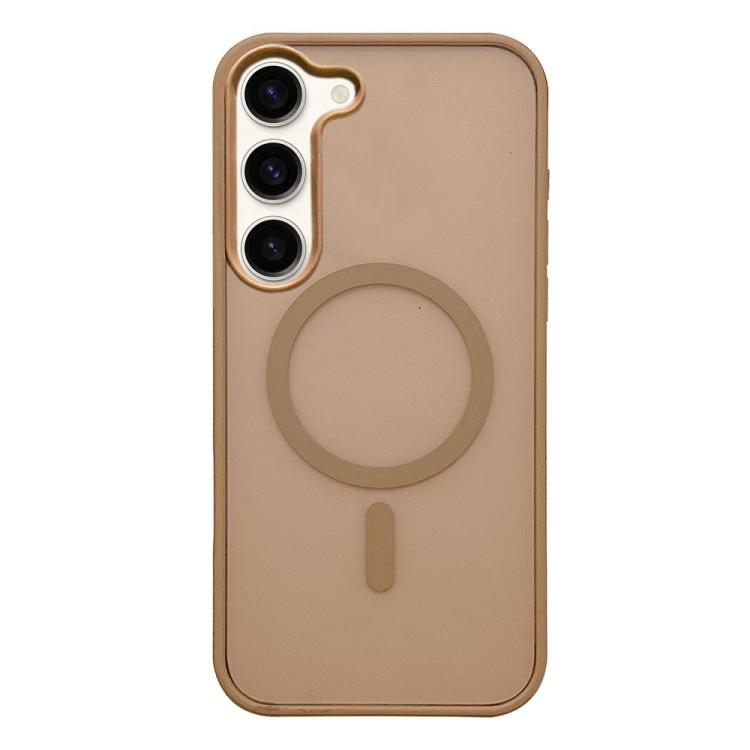 For Galaxy S23 5G Frosted Skin Feel MagSafe Phone Case(Desert Gold)