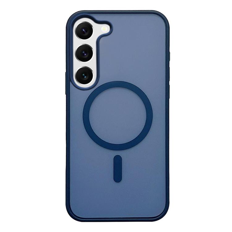 For Galaxy S22 5G Frosted Skin Feel MagSafe Phone Case(Dark Blue)