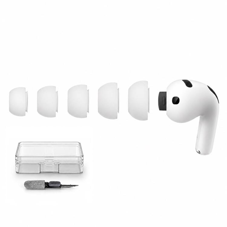 For AirPods Pro 3 XDcase 5 Pairs Replacement Silicone Ear Tips Kit, L/M/S/XS/XXS Size(White)
