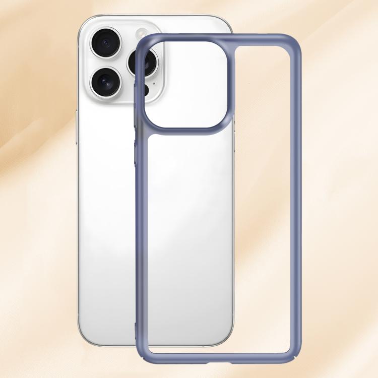 For iPhone 16 Pro Max Frosted Slim Heat Dissipation Frame Shockproof PC Phone Case(Blue)