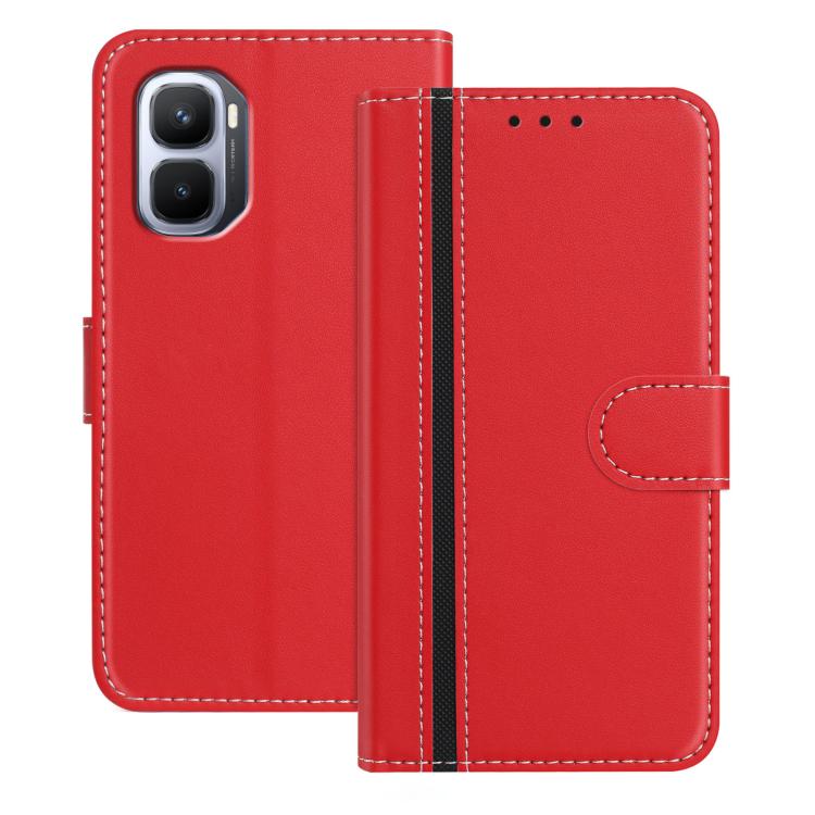

For Infinix GT 50 Pro 5G Color Block Card Slots Vegan Leather Phone Case(Red)