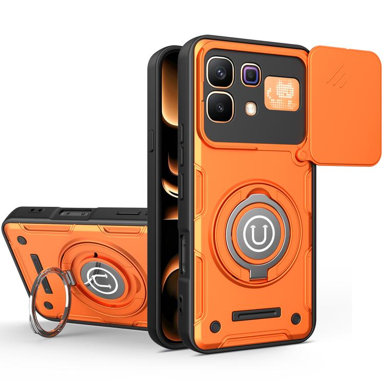 For Infinix Note 60 / Note 60 Pro 5G Sliding Camshield Holder Magnetic Phone Case(Orange)