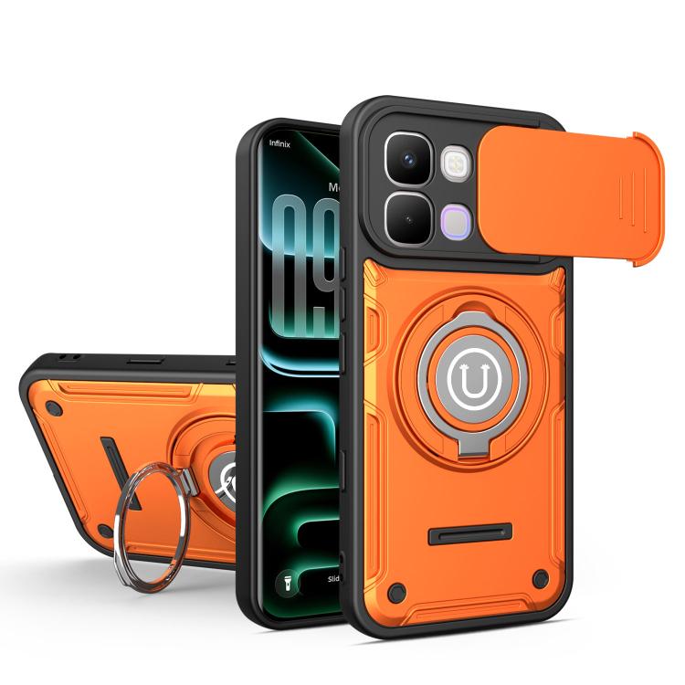 For Infinix Note Edge 5G Sliding Camshield Holder Magnetic Phone Case(Orange)