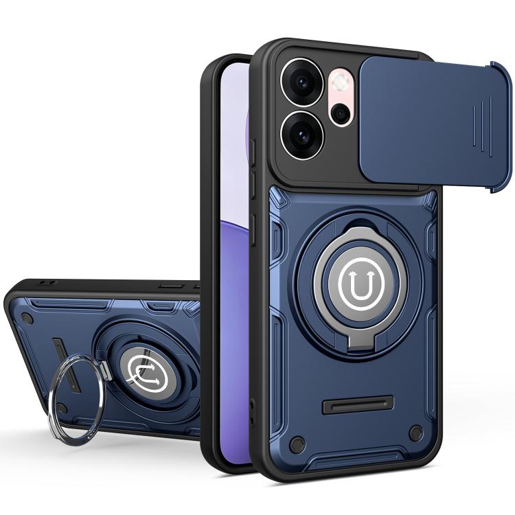 

For OPPO Reno14 F / Reno15 F 5G Sliding Camshield Holder Magnetic Phone Case(Royal Blue)