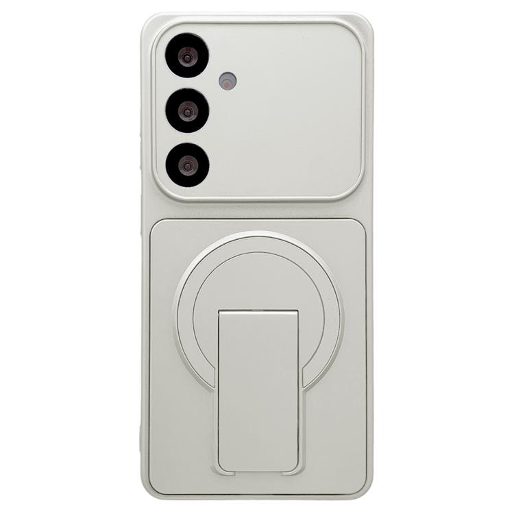 

For Galaxy A57 5G Instantly Transforms Into 17 Pro Invisible Holder Magnetic Phone Case(Silver)