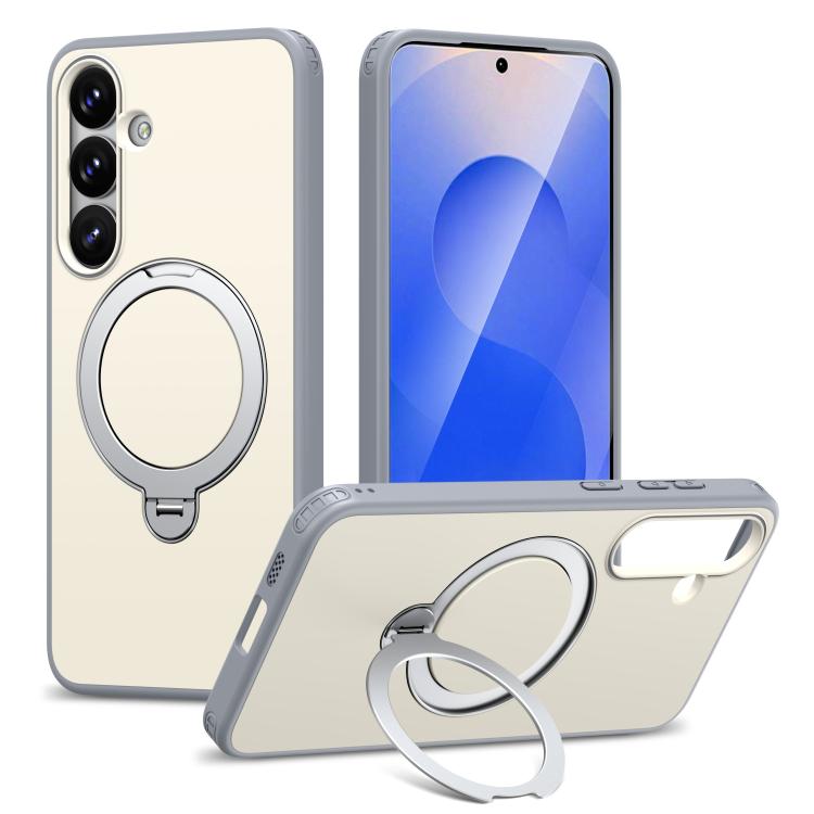 For Galaxy S24+ 5G / S25+ 5G Rotating Holder TPU + PC Magnetic Shockproof Phone Case(Grey White) — купить у Sunsky-online WW