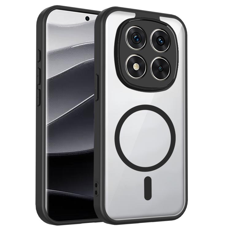 For Redmi Note 14 Pro 5G Matte PC Skin-feel Magnetic Shockproof Phone Case(Black)