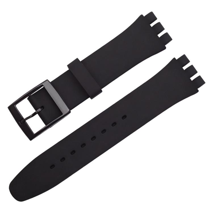 For Swatch 17mm xDfind Convex Mouth Solid Color Silicone Watch Band(Black) — купить у Sunsky-online WW