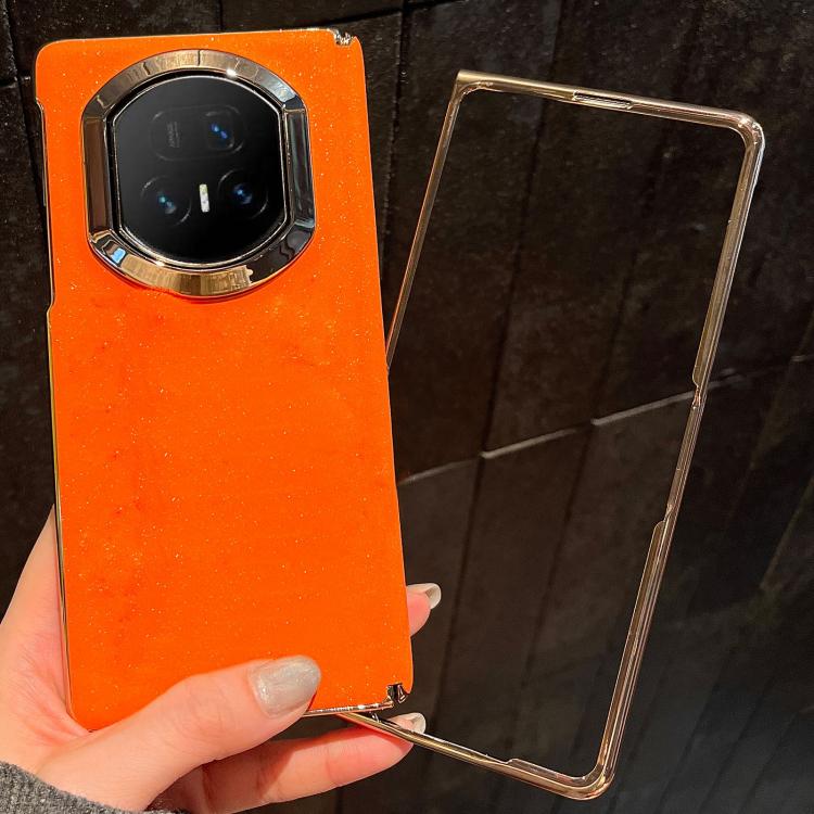 

For Honor Magic V5 Starry Sparkle Orange Shockproof Phone Case with Frame