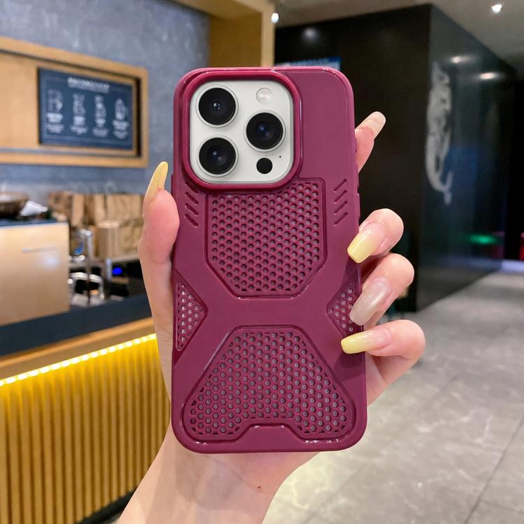 For iPhone 15 Pro Max X Armor Heat Dissipation TPU Phone Case(Wine Red) — купить у Sunsky-online WW