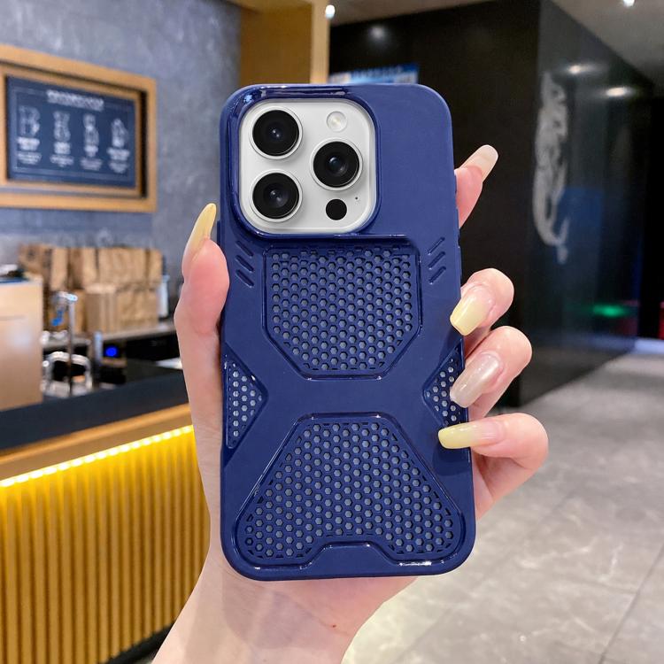 For iPhone 15 Pro X Armor Heat Dissipation TPU Phone Case(Dark Blue) — купить у Sunsky-online WW