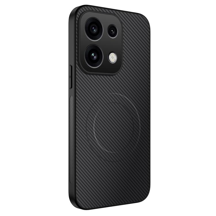 For OPPO Reno16 F / Reno16 FS 5G WANLONFENG TQ Series Magnetic Carbon Fiber Texture PC Hybrid TPU Phone Case(Black)