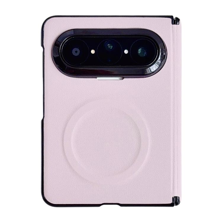 

For Huawei Pura X Max Integrated Hinge Magnetic Leather-Texture PC Phone Case(Pink)