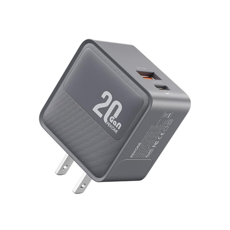 WK WP-U104 Swift 20W USB-C / Type-C, USB-A Charger, Plug:US Plug(Grey)