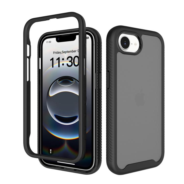 

For iPhone 17e / 16e Starry Sky Matte Two-Tone Shockproof TPU Hybrid PC Phone Case(Black)