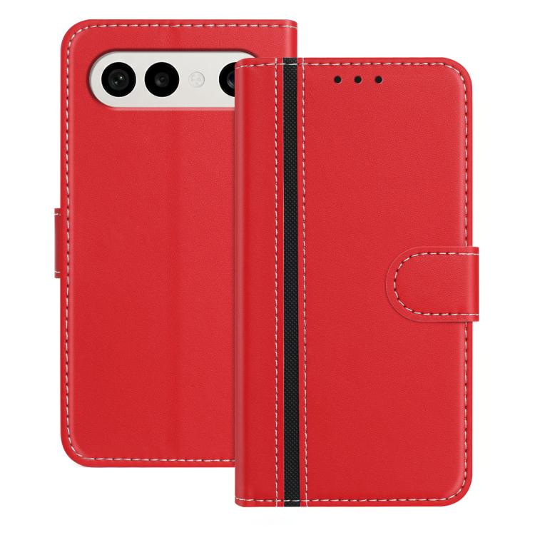 

For vivo X300 FE / S50 Pro mini 5G Color Block Card Slots Vegan Leather Phone Case(Red)