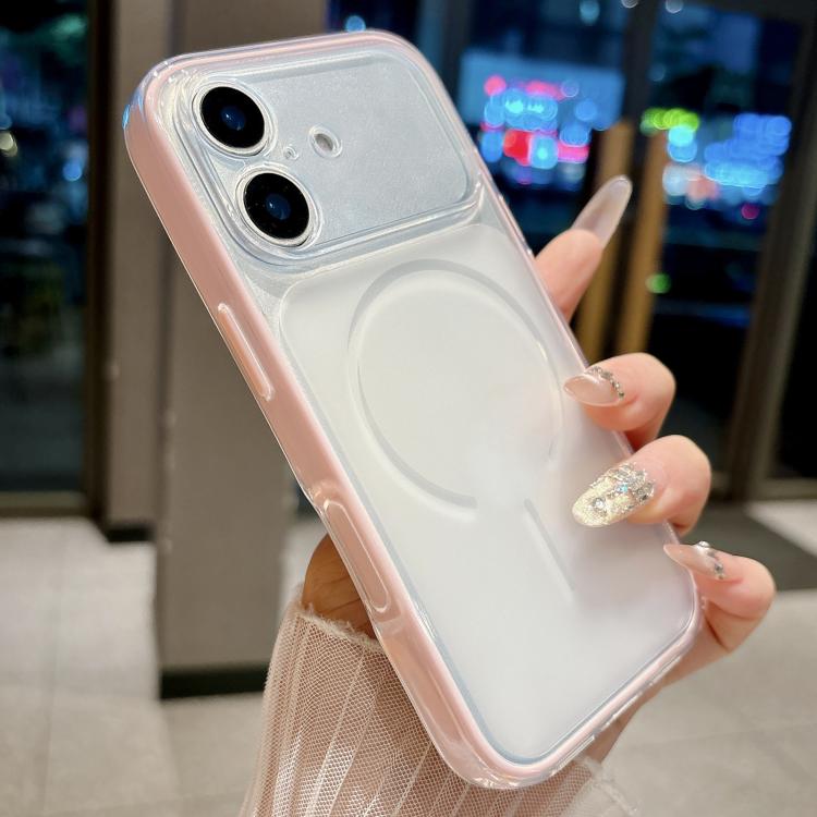 For iPhone 16 Skin Feel Matte 2 in 1 Shockproof Phone Case(Pink)