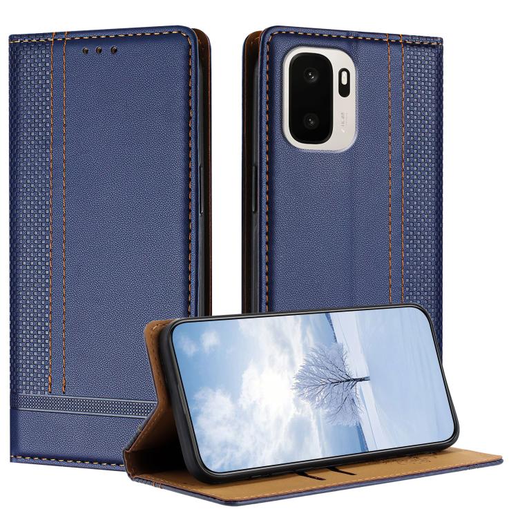 

For OnePlus Ace 6 Ultra Stitching Design Scratch-Resistant Vegan Leather Phone Case(Blue)