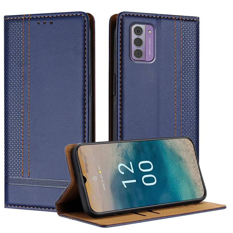 

For Nokia G42 Stitching Design Scratch-Resistant Vegan Leather Phone Case(Blue)