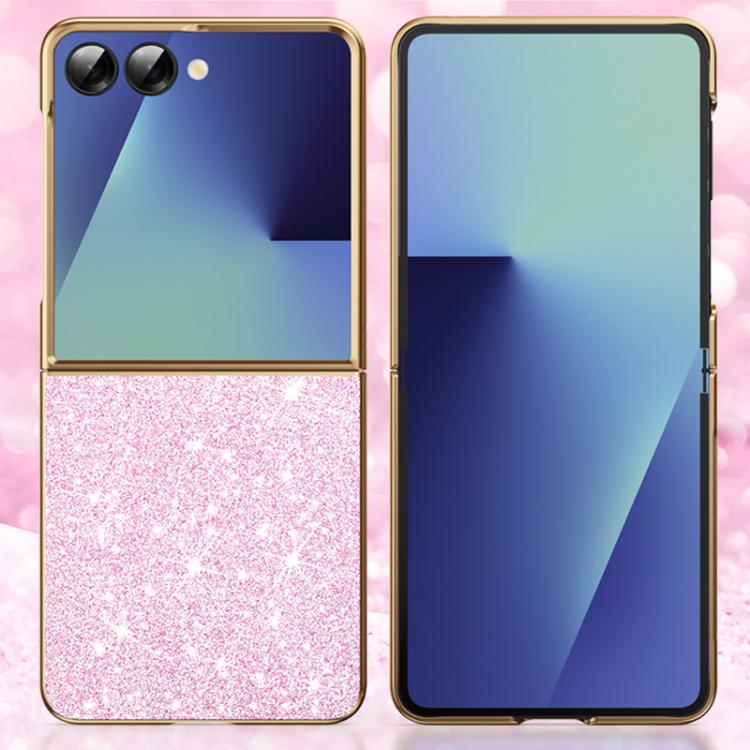 For Galaxy Z Flip7 5G Electroplate Glittery Shockproof Phone Case(Pink)