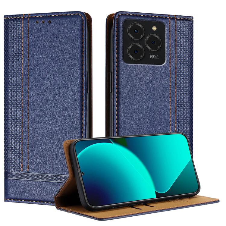 

For Ulefone Note 20 Pro Stitching Design Scratch-Resistant Vegan Leather Phone Case(Blue)