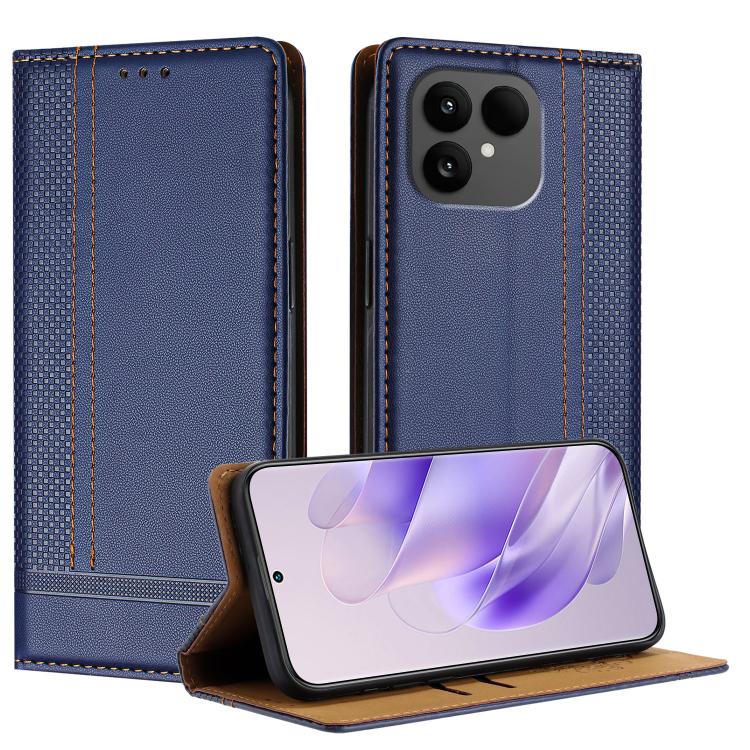 

For Fairphone 6 Stitching Design Scratch-Resistant Vegan Leather Phone Case(Blue)
