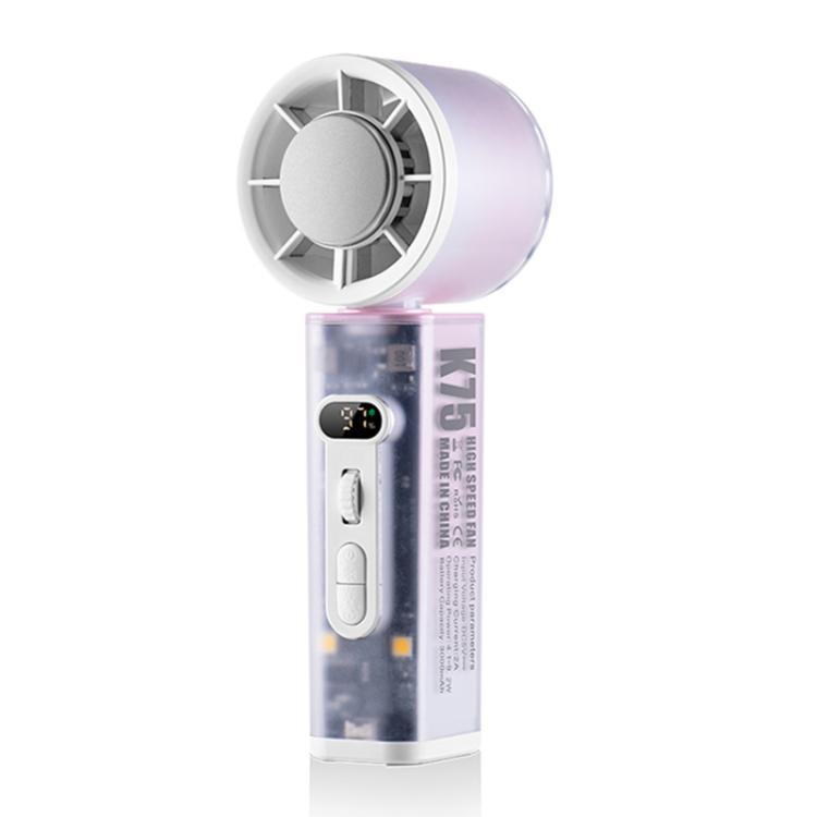 K75 Auto-Oscillating Handheld Cooling Fan with LED(Pink)