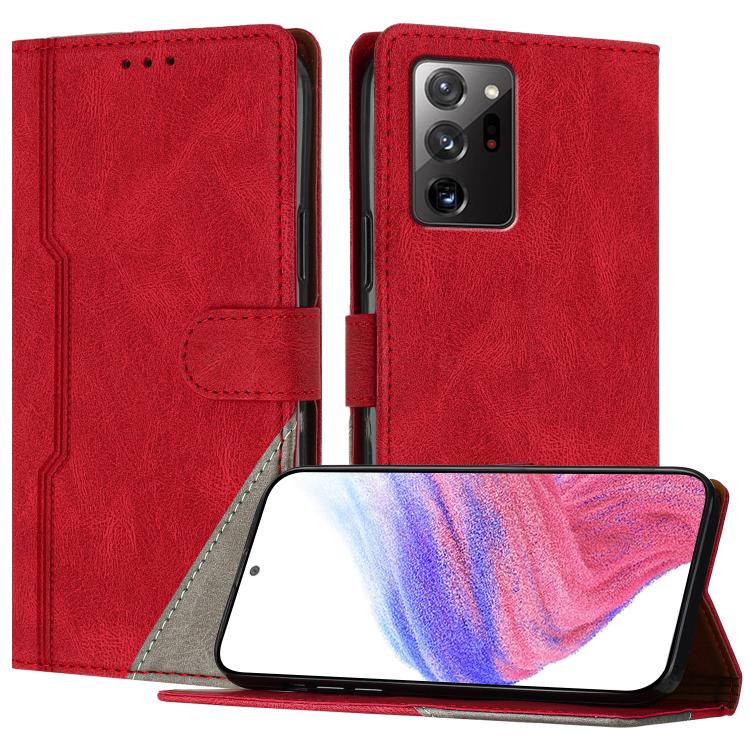 

For Galaxy Note20 Ultra Color Matching Buckle Clasp Vegan Leather Phone Case(Red)