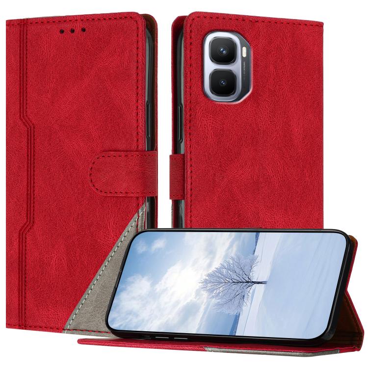 

For Infinix GT 50 Pro 5G Color Matching Buckle Clasp Vegan Leather Phone Case(Red)