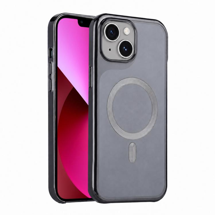 For iPhone 13 Flowing Gold Phantom Magnetic Shockproof Phone Case(Black)